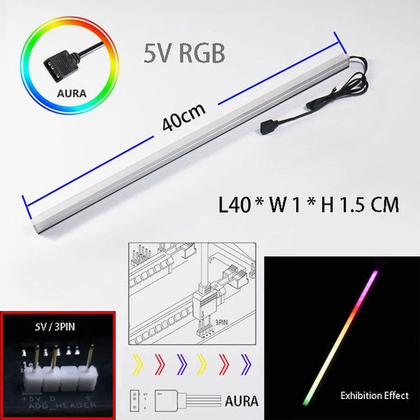 Magnetic Computer 5V/3PIN Aluminum R505 Light Strip
