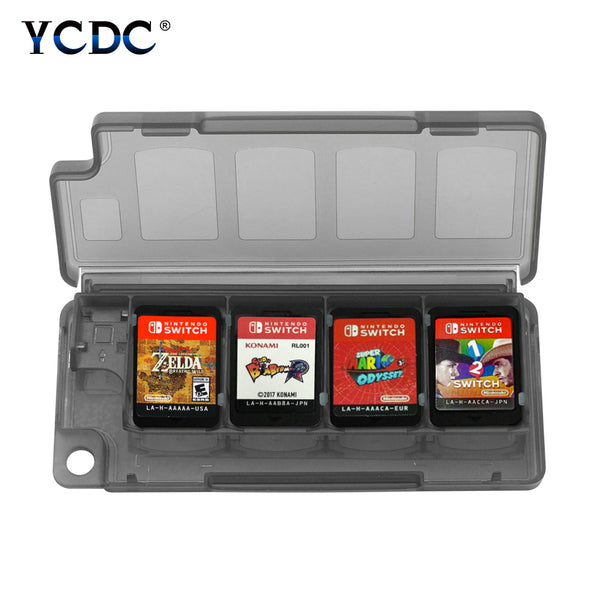 Portable Black Blue White 10-in-1 8 Game Cards + 2 TF Cards Storage Case Mini Box 11.2x4.7x1.3cm Holder For Nintendo Switch