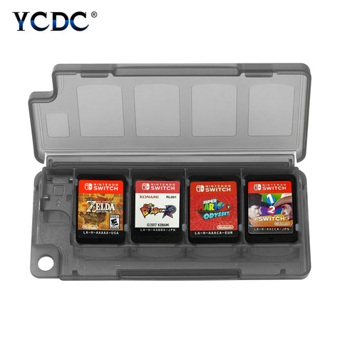 Portable Black Blue White 10-in-1 8 Game Cards + 2 TF Cards Storage Case Mini Box 11.2x4.7x1.3cm Holder For Nintendo Switch