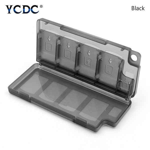 Portable Black Blue White 10-in-1 8 Game Cards + 2 TF Cards Storage Case Mini Box 11.2x4.7x1.3cm Holder For Nintendo Switch