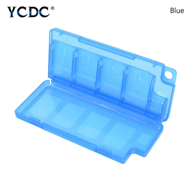 Portable Black Blue White 10-in-1 8 Game Cards + 2 TF Cards Storage Case Mini Box 11.2x4.7x1.3cm Holder For Nintendo Switch