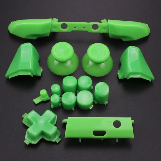 YuXi For Xbox One S Replacement Full Chrome Buttons Kit ABXY Trigger analog stick Parts for Xbox One Slim
