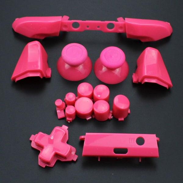 YuXi For Xbox One S Replacement Full Chrome Buttons Kit ABXY Trigger analog stick Parts for Xbox One Slim