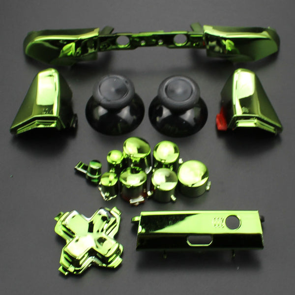 YuXi For Xbox One S Replacement Full Chrome Buttons Kit ABXY Trigger analog stick Parts for Xbox One Slim