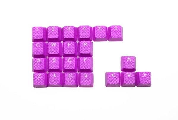 taihao Rubber Gaming Keycap Set Rubberized Doubleshot Cherry MX OEM Profile 22 key magenta purple Neon Green Yellow Light Blue