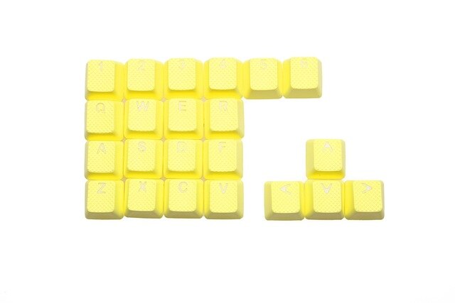 taihao Rubber Gaming Keycap Set Rubberized Doubleshot Cherry MX OEM Profile 22 key magenta purple Neon Green Yellow Light Blue