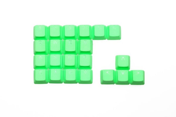 taihao Rubber Gaming Keycap Set Rubberized Doubleshot Cherry MX OEM Profile 22 key magenta purple Neon Green Yellow Light Blue