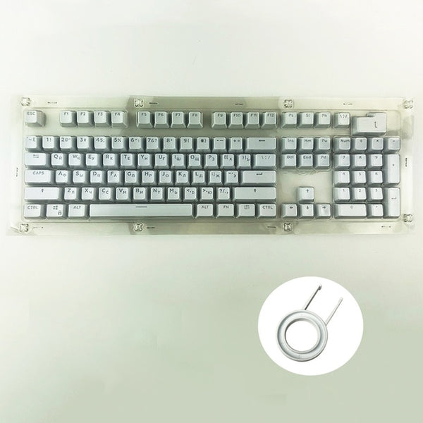 Russian Keycaps for Mechanical Keyboard Compatible with MX Switches DIY Replacement Transparent Support Led Lighting Keycaps