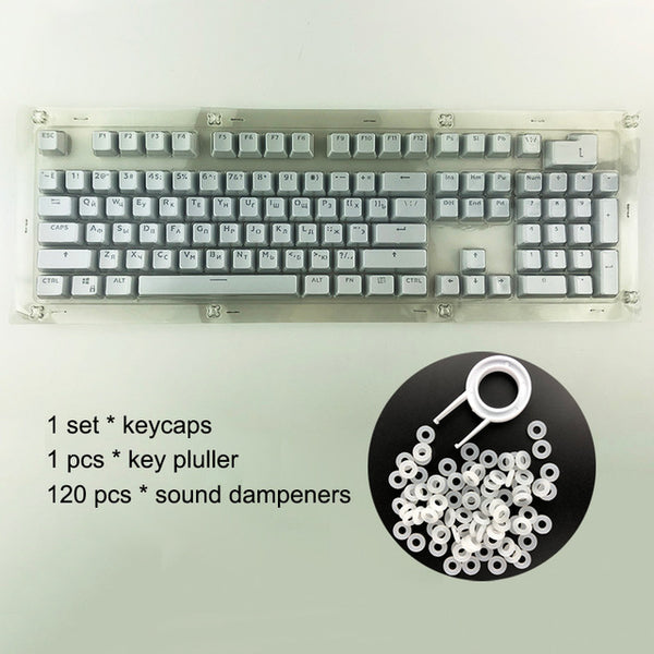 Russian Keycaps for Mechanical Keyboard Compatible with MX Switches DIY Replacement Transparent Support Led Lighting Keycaps