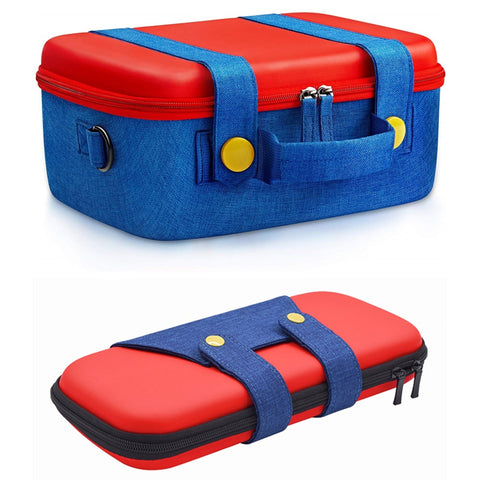 Travel Carrying Case Compatible With Nintendo Switch System,Cute and Deluxe,Protective Hard Shell Carry Bag for Mario Fans 2in1
