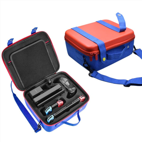 Travel Carrying Case Compatible With Nintendo Switch System,Cute and Deluxe,Protective Hard Shell Carry Bag for Mario Fans 2in1