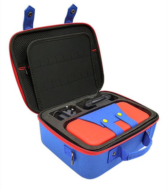 Travel Carrying Case Compatible With Nintendo Switch System,Cute and Deluxe,Protective Hard Shell Carry Bag for Mario Fans 2in1