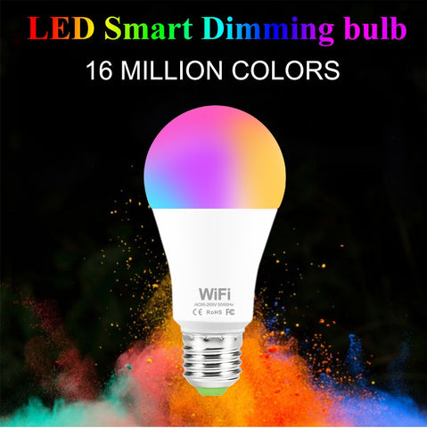 Intelligent Wifi E27 B22 Bulb RGB Warm Cool White Work with google home 15W AC85-265V Wifi Bulb LED Light Smart Life SMD 2835