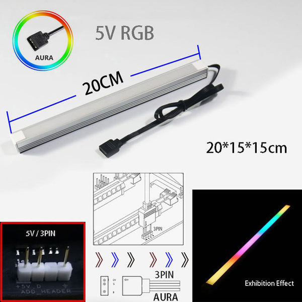 Magnetic Computer 5V/3PIN Aluminum R505 Light Strip