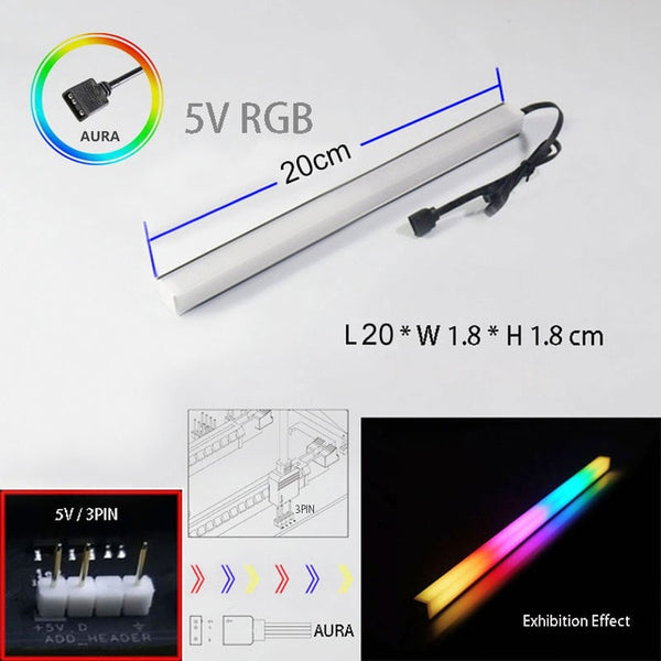 Magnetic Computer 5V/3PIN Aluminum R505 Light Strip